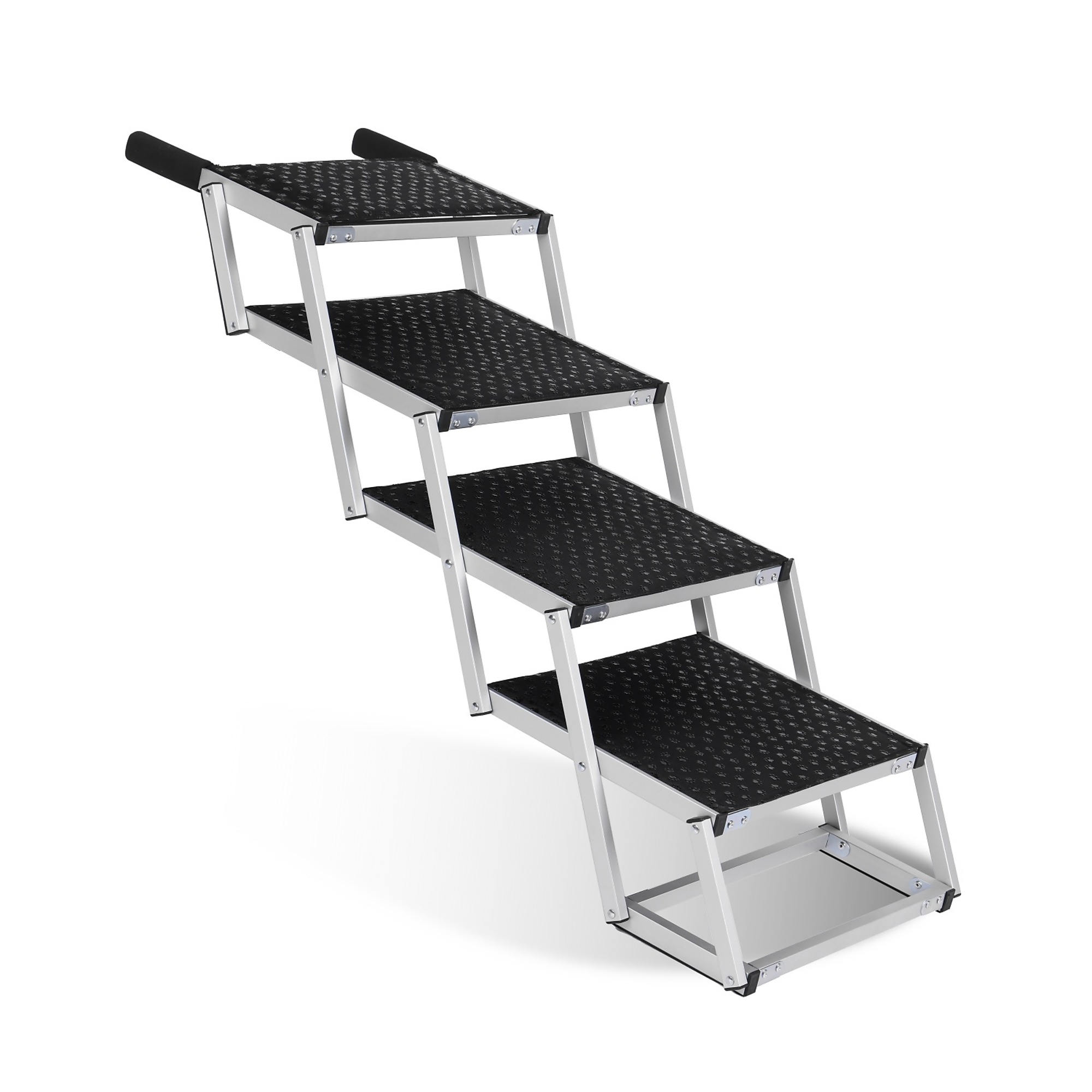 Foldable 4-Step Pet Stairs for Cars, 250 lbs Load Capacity with Storage, Non-Slip Surface & Reinforced Design, Portable